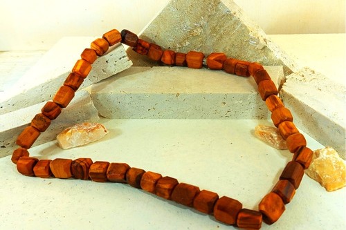 Collana cubi ulivo grani - collana,