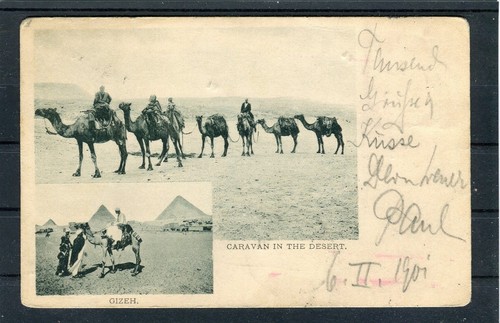 Cartolina caravan nel deserto - cartolina,