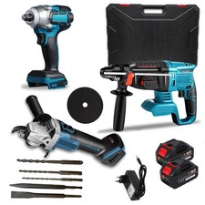 Kit 3 in 1 Trapano Tassellatore, Smerigliatrice, Avvitatore impulsi a batteria