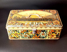 SCATOLA DI LATTA ANTICA PIPPERMINT ZEDA INTRA CON SPECCHIETTO