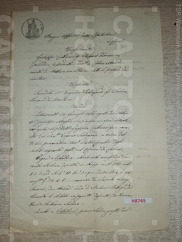 H8749 documento antico - h8749,