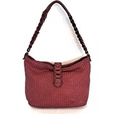 Borsa in pelle intrecciata Vintage Donna Il Borsaro Bordeaux art. V17 001  Made 