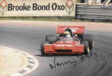 Nanni Galli 1940~2019  SIGNED 12x8  Tecno PA123   British GP Brands Hatch  1972