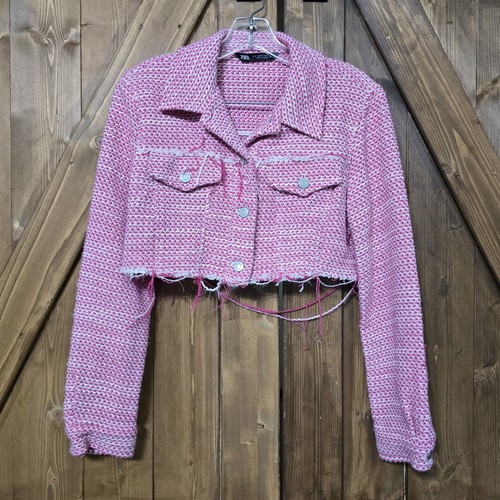 Giacca zara rosa bianco tweed - giacca,