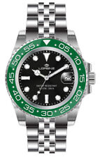 Orologio Uomo LORENZ 26122DD Bracciale Acciaio Nero Verde Sub 100mt FIV