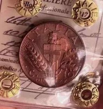 10 CENTESIMI 1937 IMPERO RAME ROSSO ECCEZIONALE FIOR DI CONIO PERIZIA CAVALIERE