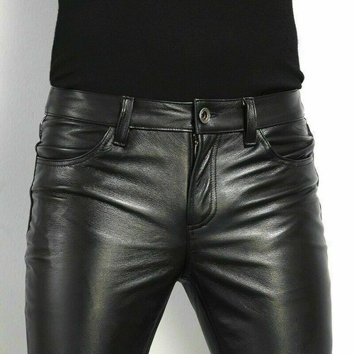 Pantalone jeans vera pelle - ,