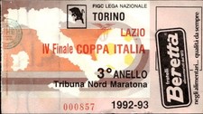 Biglietto stadio Torino-Lazio IV Finale Coppa Italia 1992-93 n 000857
