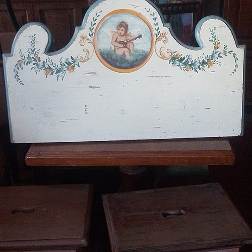 Testata letto legno dipinta - letto,