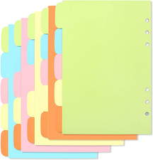 25 Fogli Divisori per Raccoglitori Ad Anelli A5, Divisore Pagina Indice Tab, Div