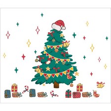  2 Fogli Adesivi Murali Albero Vacanze Rimovibili Acquerello