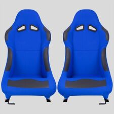 Coppia Sedili sportivi avvolgenti per auto simil FK tessuto blu N060 dx/sx
