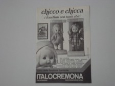 advertising Pubblicità 1974 BAMBOLA ITALOCREMONA CHICCO e CHICCA