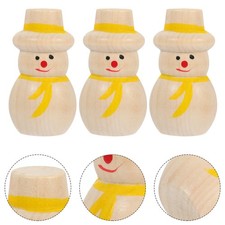  5 Pcs Piccole Figurine Di Pupazzi Neve Blocchi Legno Del Pupazzo
