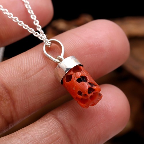 Collana catena grezza - , corallo