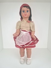 Bambola vintage anni 40 antica old doll in celluloide con abiti originali cm 66