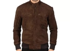 Giubbotto pelle uomo marrone