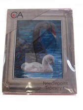 KIT/QUADRO MEZZO PUNTO 20X25 "CIGNO NERO CON PICCOLO"