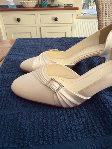Else ivory satin mid heel - else, mid-heel