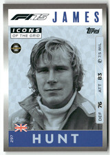 Topps F1 Turbo Attax 2025 Formula 1 n. 297 James Hunt Icone della Griglia