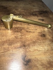 Antico supporto portatile ottone Yatate calligrafia giapponese Edo Shodo vintage