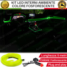 KIT LED INTERNI CRUSCOTTO FIBRA OTTICA VERDE FLUO 5 METRI PER LANCIA YPSILON Y