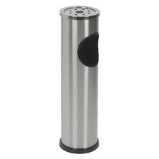POSACENERE GETTACARTE  corpo spazzolato - Ø 15 x h.57 cm - In acciaio inox.