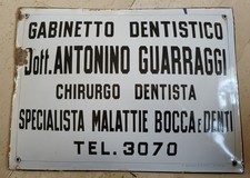 Insegna Targa Tabella Smaltata Dentista Varese Conservata 1930 Grande 