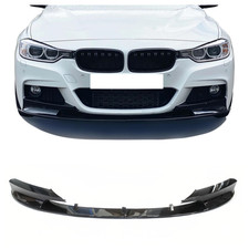 Spoiler Labbro per BMW Serie 3 F30 F31 2011-19 Sport Look Nero Lucido Alta Qualità