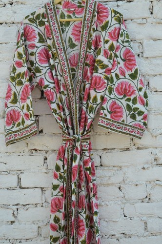 Abito lungo kimono floreale