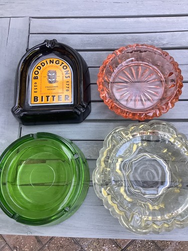 Vintage glass ash tray - vintage,