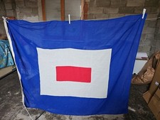 130x160 Lettera W Bandiera Stoffa Segnalazione Nautica Vintage Arazzo da Paretè