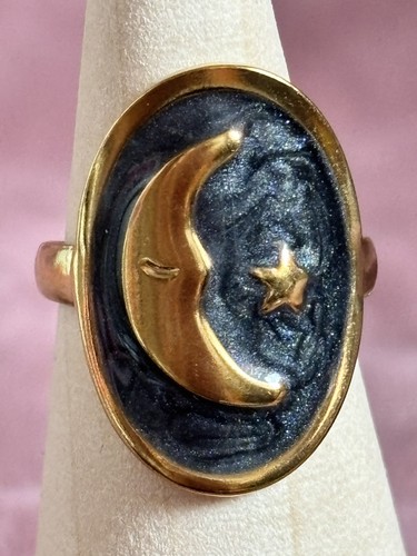 Anello stella luna celeste - anello, oro