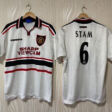 MAGLIA CALCIO MANCHESTER UNITED 1997 1998 AWAY UMBRO tg L STAM #6