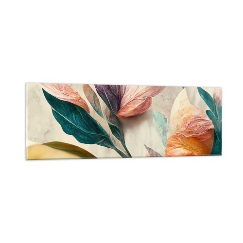 Quadro vetro 90x30cm fiori - su,