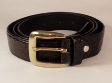 CINTURA VERO FIANCO COCCODRILLO NERO PETROLIO 