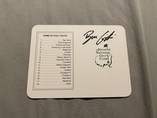 Ben Griffin Firmato Augusta National Masters Scorecard Golf PGA US Open
