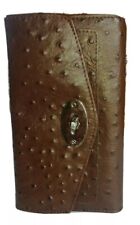 Portafoglio Donna Vera Pelle Struzzo grande testa moro portadocumenti portamonet