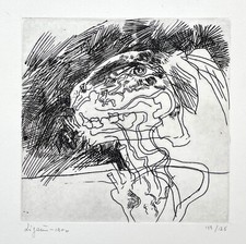 Giuseppe ZIGAINA "La capra e il cuore" , 1970 acquaforte originale firmata