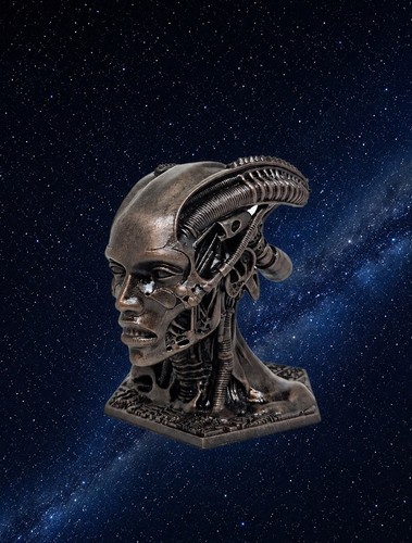 Cyber head scultura resina - head, in
