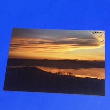 LAGO DI VIVERONE TRAMONTO SFONDO MONVISO CARTOLINA
