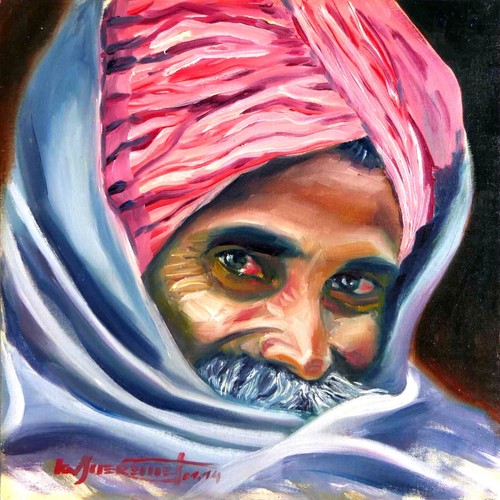 Dipinto olio ritratto uomo
