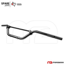 MANUBRIO STERZO NERO ANODIZZATO PIEGA ALTA CON TRAVERSINO Ø22mm UNIVERSALE MOTO