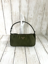 PRADA Mini NECESSAIRE ARMY tessuto verde NYLON Y2K # 21 USATO IN OTTIME CONDIZIONI! Autentico! RARO!