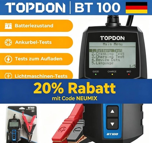 Topdon bt100 12v tester - bt100,