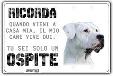 Cartello cane Dogo Argentino