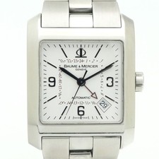 Baume Mercier Hampton Dual Time 65581 stainless steel white dial