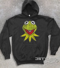 FELPA UNISEX KERMIT la rana frog ANTICHIZZATO Muppet Piggy