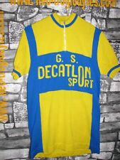 Vintage Cycling Jersey Wool Maglia Ciclismo  GS Decatlon  sport '70s Eroica