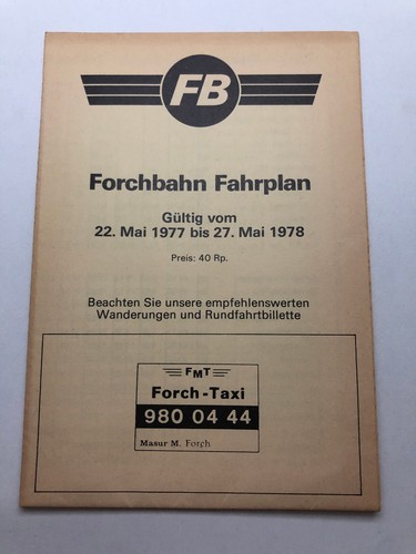 Forchbahn fahrplan 1977 78 - fb, 1977/78